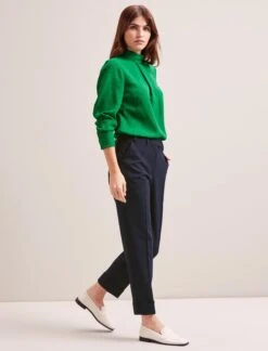 Clement New Wool Easy Waist Turn Up Trouser - Navy -Cheap Closet Curation Store SP24 TR77 CLEMENT NAVY LS 7065