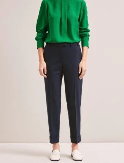 Clement New Wool Easy Waist Turn Up Trouser - Navy -Cheap Closet Curation Store SP24 TR77 CLEMENT NAVY LS 7092