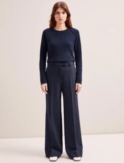 Terence New Wool Wide Leg Trouser - Navy -Cheap Closet Curation Store SP24 TR86 TERENCE NAVY LS 6920