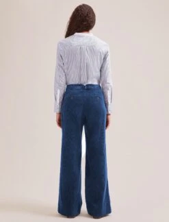 Harlow Corduroy Wide Leg Trouser - Blue 18 Harlow Corduroy Wide Leg Trouser - Blue -Cheap Closet Curation Store SP24 TR88 HARLOW BLUE LS 1467