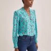 Stella Silk Shirt - Mint Posy Print -Cheap Closet Curation Store STELLA MINT ROSE 2515