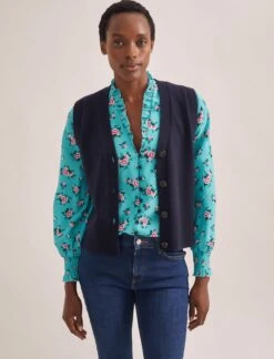 Stella Silk Shirt - Mint Posy Print -Cheap Closet Curation Store STELLA MINT ROSE 2560