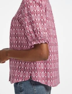 Shannon Organic Cotton Shirt - Pink Geo Star Print 9 Shannon Organic Cotton Shirt - Pink Geo Star Print -Cheap Closet Curation Store SU22 B136 SHANNON PINKGEOSTARPRINT LS 25608