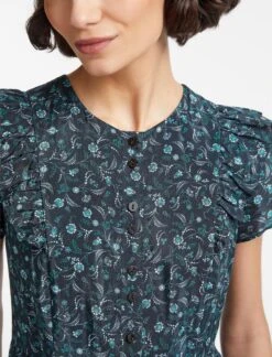 Sawyer Cotton Maxi Dress - Blue Trailing Floral Print -Cheap Closet Curation Store SU22 D425 SAWYER BLUETRAILINGFLORALPRINT LS 27279