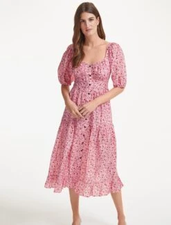 Paloma Midi Dress - Pink Trailing Floral Print -Cheap Closet Curation Store SU22 D428 PALOMA PINKTRAILINGFLORALPRINT LS 37514 20f856b7 ff42 4312 861f 00ce78ee0ae7