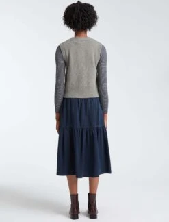 Meryl Wool V Neck Waistcoat - Mid Grey -Cheap Closet Curation Store SU22 K69 MERYL MIDGREY LS 17942