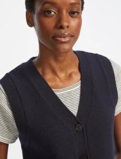 Meryl Wool V Neck Waistcoat - Navy -Cheap Closet Curation Store SU22 K69 MERYL NAVY LS 25319