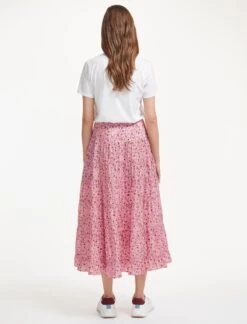 Sawyer Cotton Maxi Skirt - Pink Trailing Floral Print -Cheap Closet Curation Store SU22 SK133 SAWYER PINKTRAILINGFLORALPRINT LS 37837