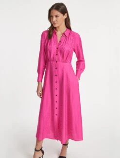 Astrid Silk Blend Maxi Dress - Hot Pink -Cheap Closet Curation Store SU23 D302 ASTRID HOTPINK LS 20228