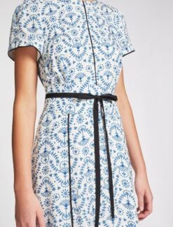 Rosie Silk Blend Maxi Dress - White Blue Broderie Anglaise Print -Cheap Closet Curation Store SU23 D336 ROSIE WHITE BLUE BRODERIEANGLAISPRINT LS 1562