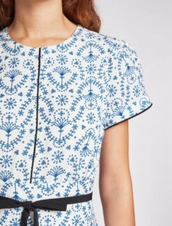 Rosie Silk Blend Maxi Dress - White Blue Broderie Anglaise Print -Cheap Closet Curation Store SU23 D336 ROSIE WHITE BLUE BRODERIEANGLAISPRINT LS 1580