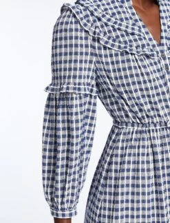 Suki Organic Cotton Seersucker Maxi Dress - Blue White Check 12 Suki Organic Cotton Seersucker Maxi Dress - Blue White Check -Cheap Closet Curation Store SU23 D413 SUKI BLUEWHITECHECK LS 42218