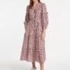 Suki Organic Cotton Seersucker Maxi Dress - Red White Check -Cheap Closet Curation Store SU23 D413 SUKI RED WHITECHECK LS 19871