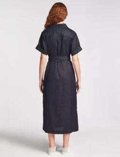 Lennox Techni Linen Maxi Shirt Dress - Navy -Cheap Closet Curation Store SU23 D416 LENNOX NAVY LS 1676