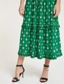 Cordelia Cotton Maxi Dress - Green Ikat Print -Cheap Closet Curation Store SU23 D453 CORDELIA GREENIKATPRINT LS 58796