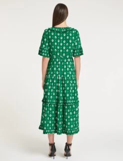 Cordelia Cotton Maxi Dress - Green Ikat Print -Cheap Closet Curation Store SU23 D453 CORDELIA GREENIKATPRINT LS 58803