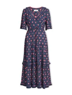 Cordelia Cotton Maxi Dress - Navy Ikat Print -Cheap Closet Curation Store SU23 D453 CORDELIA NAVYIKATPRINT CO
