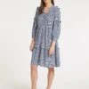 Suki Organic Cotton Seersucker Midi Dress - Blue White Check -Cheap Closet Curation Store SU23 D512 SUKI BLUEWHITECHECK LS 58279