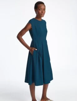 Thandie Techni Voile Midi Dress - Petrol Blue -Cheap Closet Curation Store SU23 D524 THANDIE PETROL LS 43785