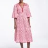Hester Cotton Maxi Dress - Pink Diamond Geo Print -Cheap Closet Curation Store SU23 D525 HESTER PINKDIAMONDGEOPRINT LS0354