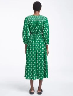 Yula Cotton Maxi Dress- Green Ikat Print 16 Yula Cotton Maxi Dress- Green Ikat Print -Cheap Closet Curation Store SU23 D527 YULA GREENIKATPRINT LS0485