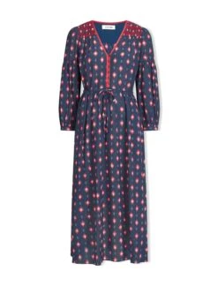 Yula Cotton Maxi Dress - Navy Ikat Print 11 Yula Cotton Maxi Dress - Navy Ikat Print -Cheap Closet Curation Store SU23 D527 YULA NAVYIKATPRINT CO