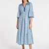 Hester Cotton Maxi Dress - Blue Diamond Geo Print -Cheap Closet Curation Store SU23 D52 HESTER BLUEDIAMONDGEOPRINT LS 59091