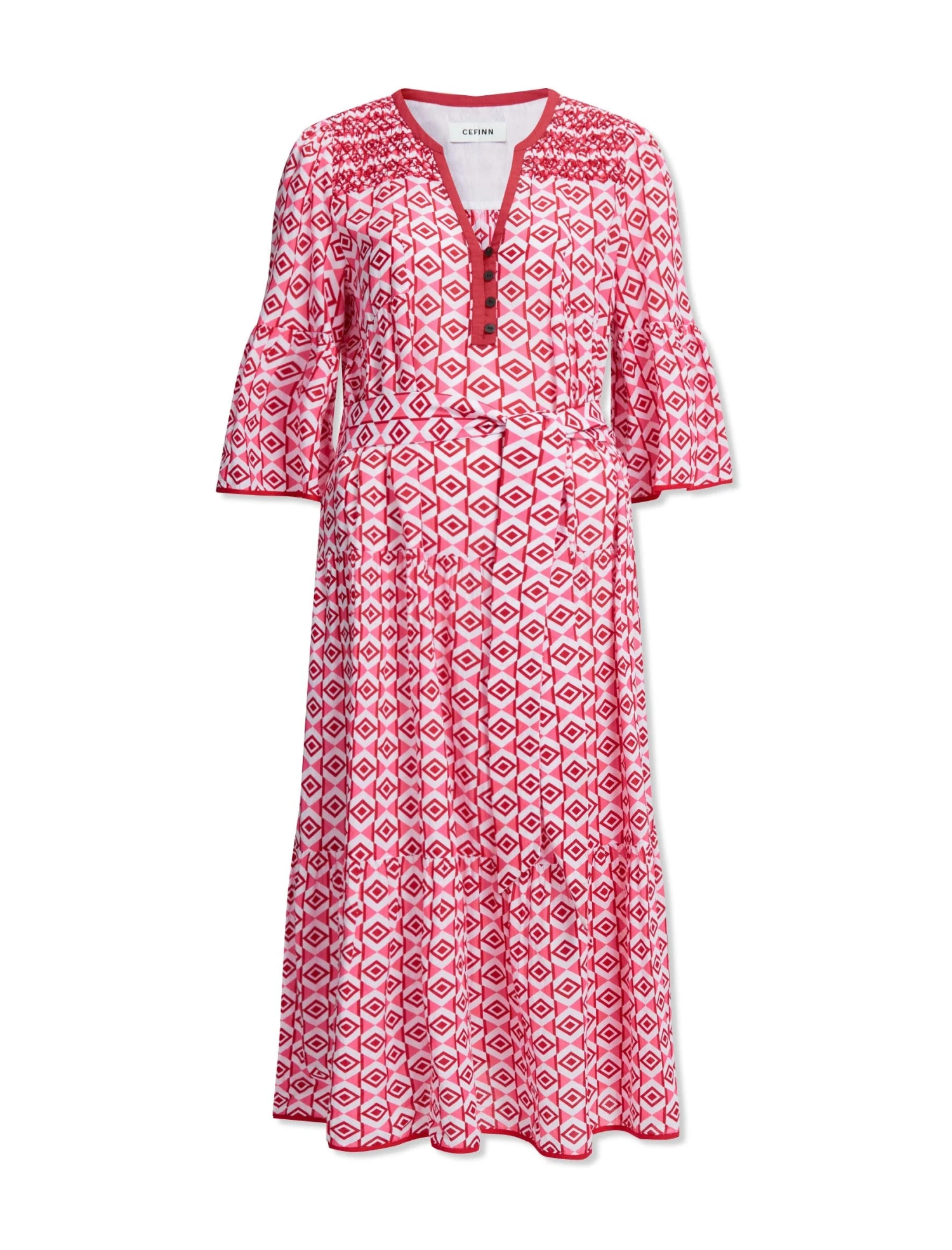 Hester Cotton Maxi Dress - Pink Diamond Geo Print 12 Hester Cotton Maxi Dress - Pink Diamond Geo Print - Image 10