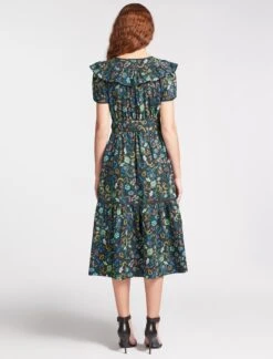 Nessa Organic Cotton Midi Dress - Multi Coloured Large Floral Print -Cheap Closet Curation Store SU23 D530 NESSA MULTICOLOURLARGEFLORALPRINT LS 2349