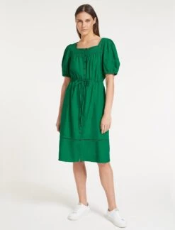 Poppy Linen Blend Midi Dress - Emerald Green -Cheap Closet Curation Store SU23 D535 POPPY EMERALDGREENEMERALDGREEN LS 59591