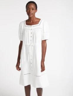 Poppy Linen Blend Midi Dress - White -Cheap Closet Curation Store SU23 D535 POPPY WHITEWHITE LS 2458