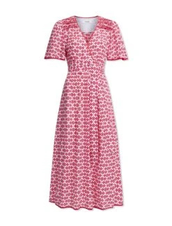 Gina Cotton Maxi Dress - Pink Diamond Geo Print -Cheap Closet Curation Store SU23 D538 GINA PINKDIAMONDGEOPRINT CO