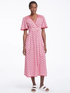 Gina Cotton Maxi Dress - Pink Diamond Geo Print -Cheap Closet Curation Store SU23 D538 GINA PINKDIAMONDGEOPRINT LS0209