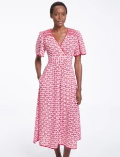 Gina Cotton Maxi Dress - Pink Diamond Geo Print -Cheap Closet Curation Store SU23 D538 GINA PINKDIAMONDGEOPRINT LS0221