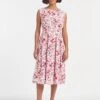 Thandie Organic Cotton Midi Dress - White Red Large Floral Print -Cheap Closet Curation Store SU23 D545 THANDIE WHITEREDLARGEFLORALPRINT LS 845