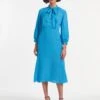 Daria Silk Blend Midi Dress - Blue -Cheap Closet Curation Store SU23 D546 DARIA BLUE LS 091