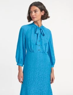 Daria Silk Blend Midi Dress - Blue -Cheap Closet Curation Store SU23 D546 DARIA BLUE LS 121