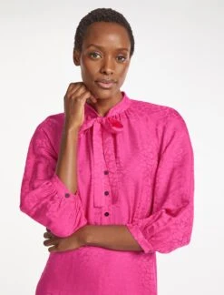 Daria Silk Blend Midi Dress - Hot Pink -Cheap Closet Curation Store SU23 D546 DARIA HOTPINK LS 1246