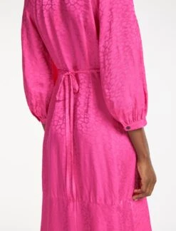 Daria Silk Blend Midi Dress - Hot Pink -Cheap Closet Curation Store SU23 D546 DARIA HOTPINK LS 1265