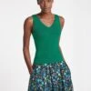 Tammy Rayon V Neck Vest - Emerald Green -Cheap Closet Curation Store SU23 K131 TAMMY EMERALDGREEN LS 3262