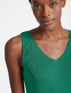 Tammy Rayon V Neck Vest - Emerald Green -Cheap Closet Curation Store SU23 K131 TAMMY EMERALDGREEN LS 3272