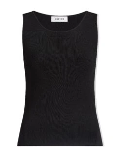 Tammy Rayon Round Neck Vest - Black -Cheap Closet Curation Store SU23 K132 TAMMY BLACK CO