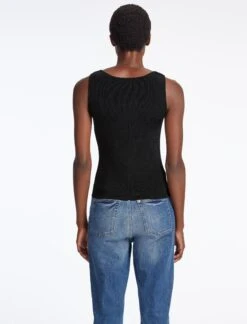 Tammy Rayon Round Neck Vest - Black -Cheap Closet Curation Store SU23 K132 TAMMY BLACK LS 43393