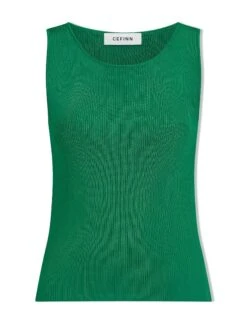 Tammy Rayon Round Neck Vest - Emerald Green -Cheap Closet Curation Store SU23 K132 TAMMY EMERALDGREEN CO