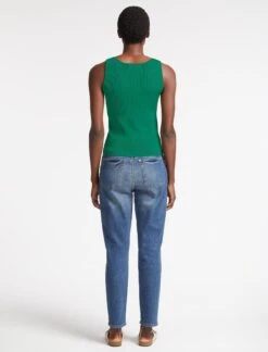 Tammy Rayon Round Neck Vest - Emerald Green -Cheap Closet Curation Store SU23 K132 TAMMY EMERALDGREEN LS 2439