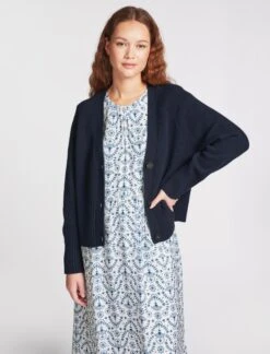 Courtney Cashmere Blend Cardigan - Navy -Cheap Closet Curation Store SU23 K134 COURTNEY NAVY LS 1439