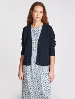 Courtney Cashmere Blend Cardigan - Navy -Cheap Closet Curation Store SU23 K134 COURTNEY NAVY LS 1469