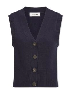 Meryl Wool V Neck Waistcoat - Navy -Cheap Closet Curation Store SU23 K136 MERYL NAVY CO d10926f9 b7aa 4e22 8dda 31f6acf2cbe7