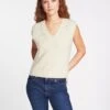 Julie Cotton V Neck Layering Sleeveless Jumper - Cream -Cheap Closet Curation Store SU23 K137 JULIE CREAM LS 1084