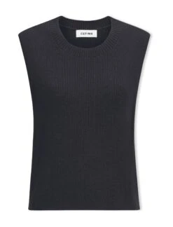 Julie Cotton Round Neck Sleeveless Jumper - Black 15 Julie Cotton Round Neck Sleeveless Jumper - Black -Cheap Closet Curation Store SU23 K138 JULIE BLACK CO